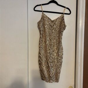 Elegant Sequin Rose Gold Dress